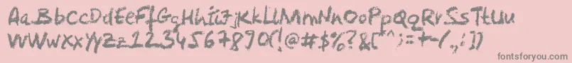 Crayola Font – Gray Fonts on Pink Background