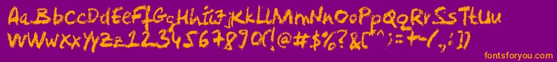 Crayola Font – Orange Fonts on Purple Background