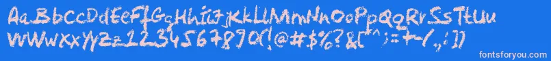 Crayola Font – Pink Fonts on Blue Background