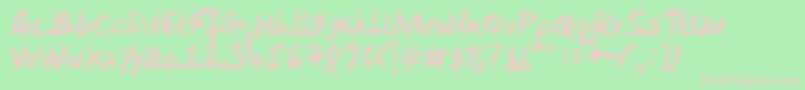 Crayola-Schriftart – Rosa Schriften auf grünem Hintergrund