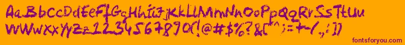 Crayola Font – Purple Fonts on Orange Background