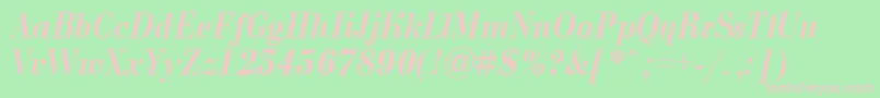 Bodoni9 Font – Pink Fonts on Green Background