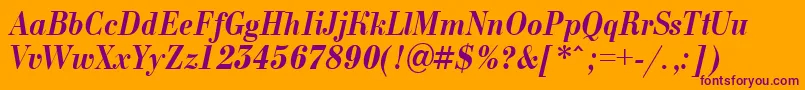 フォントBodoni9 – オレンジの背景に紫のフォント