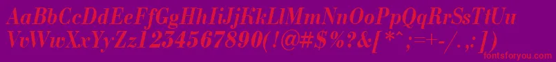 Bodoni9 Font – Red Fonts on Purple Background