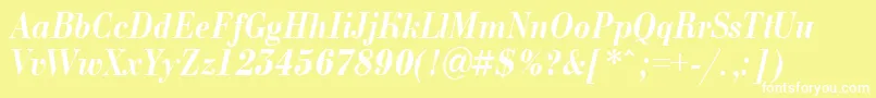 Bodoni9 Font – White Fonts on Yellow Background