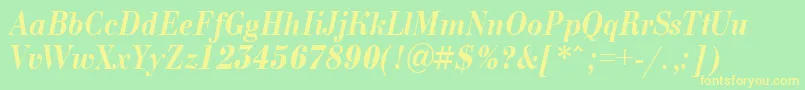Bodoni9 Font – Yellow Fonts on Green Background
