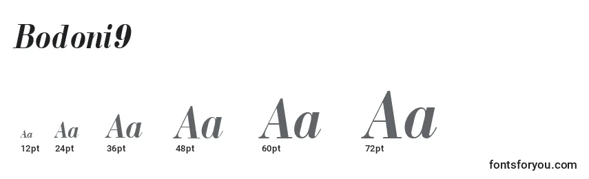Bodoni9 Font Sizes
