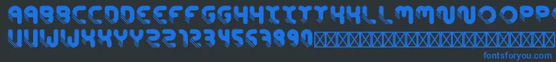 ConcentrateItalic-Schriftart – Blaue Schriften auf schwarzem Hintergrund