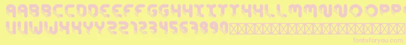フォントConcentrateItalic – ピンクのフォント、黄色の背景