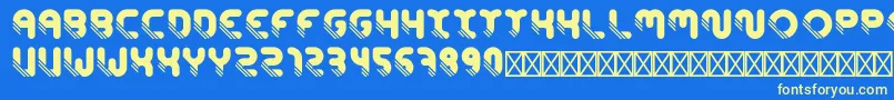 Czcionka ConcentrateItalic – żółte czcionki na niebieskim tle