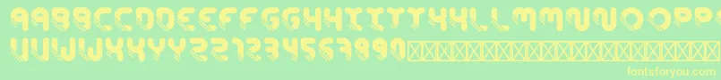 ConcentrateItalic-Schriftart – Gelbe Schriften auf grünem Hintergrund