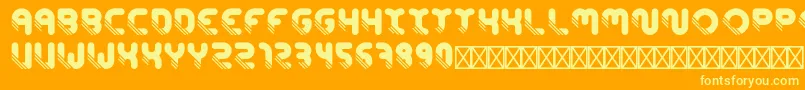 Fonte ConcentrateItalic – fontes amarelas em um fundo laranja