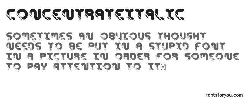 Schriftart ConcentrateItalic