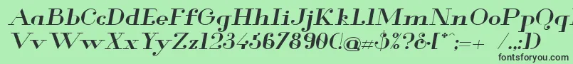 Glamor Mediumextendeditalic Font – Black Fonts on Green Background