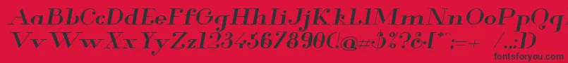 Glamor Mediumextendeditalic Font – Black Fonts on Red Background