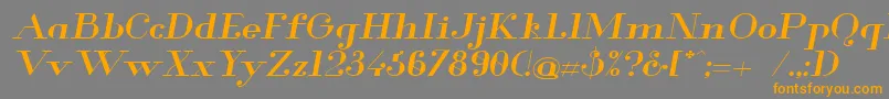 Glamor Mediumextendeditalic Font – Orange Fonts on Gray Background