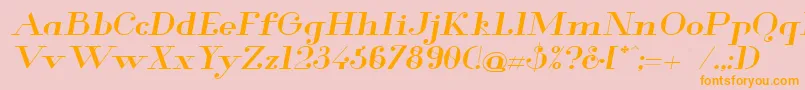 Glamor Mediumextendeditalic Font – Orange Fonts on Pink Background