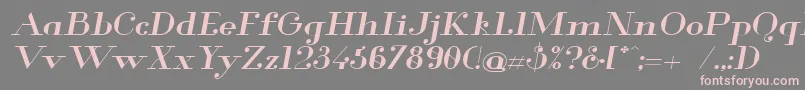 Glamor Mediumextendeditalic-Schriftart – Rosa Schriften auf grauem Hintergrund