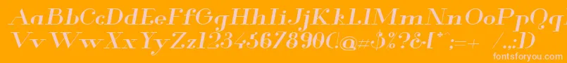 Glamor Mediumextendeditalic Font – Pink Fonts on Orange Background