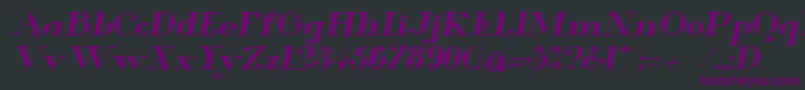 Czcionka Glamor Mediumextendeditalic – fioletowe czcionki na czarnym tle