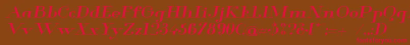 Glamor Mediumextendeditalic-Schriftart – Rote Schriften auf braunem Hintergrund