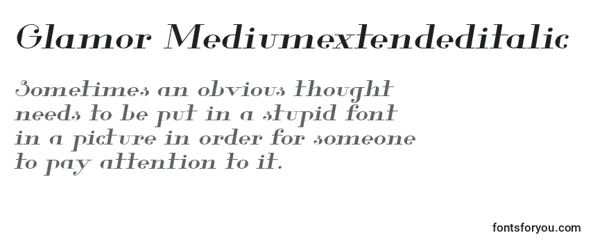 Glamor Mediumextendeditalic Font