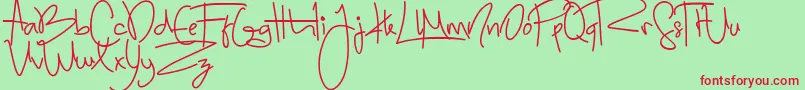 フォントSugar ffy – 赤い文字の緑の背景