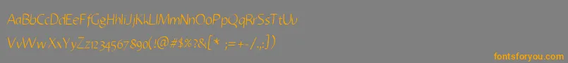 LuisCandaraフォントについての詳細 フォントLuisCandara – オレンジの文字は灰色の背景にあります。