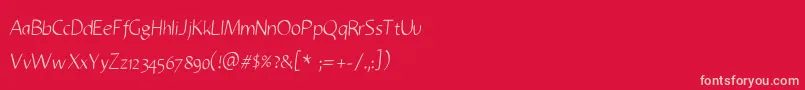 LuisCandara Font – Pink Fonts on Red Background