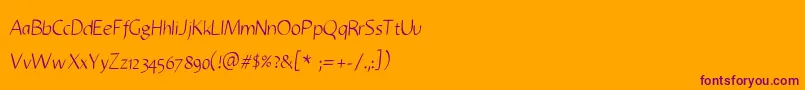 Шрифт LuisCandara – фиолетовые шрифты на оранжевом фоне