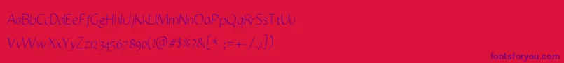 LuisCandara-Schriftart – Violette Schriften auf rotem Hintergrund