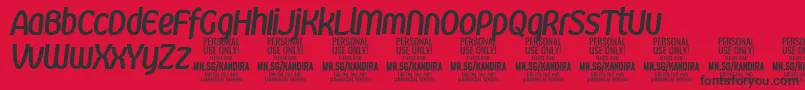 KandiraBolitPersonalUse Font – Black Fonts on Red Background