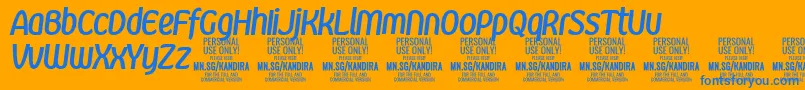 KandiraBolitPersonalUse Font – Blue Fonts on Orange Background