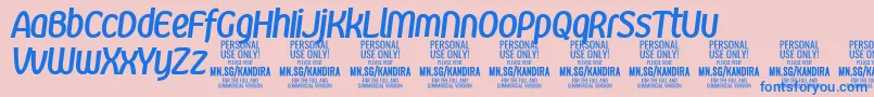 KandiraBolitPersonalUse Font – Blue Fonts on Pink Background