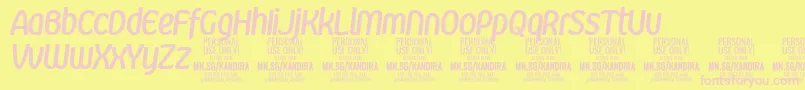 KandiraBolitPersonalUse Font – Pink Fonts on Yellow Background