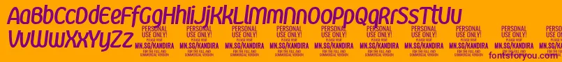 KandiraBolitPersonalUse Font – Purple Fonts on Orange Background