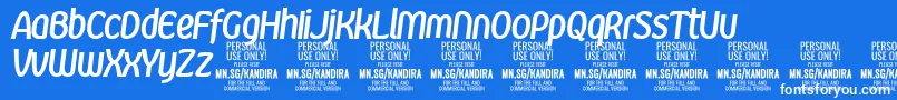 KandiraBolitPersonalUse Font – White Fonts on Blue Background