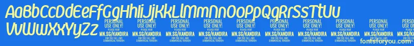 KandiraBolitPersonalUse Font – Yellow Fonts on Blue Background