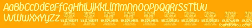 KandiraBolitPersonalUse Font – Yellow Fonts on Orange Background