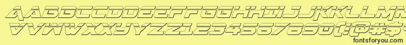 Geminalaser3Dital Font – Black Fonts on Yellow Background