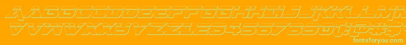 Geminalaser3Dital-Schriftart – Grüne Schriften auf orangefarbenem Hintergrund