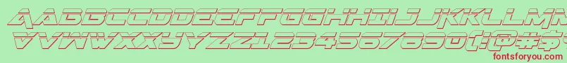 Geminalaser3Dital-Schriftart – Rote Schriften auf grünem Hintergrund