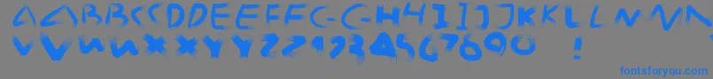 Spikybrush-Schriftart – Blaue Schriften auf grauem Hintergrund