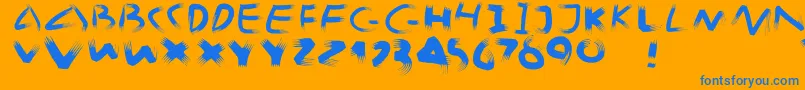 Spikybrush Font – Blue Fonts on Orange Background