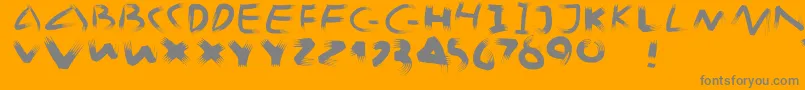 Spikybrush Font – Gray Fonts on Orange Background