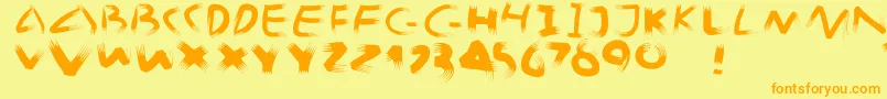 Spikybrush Font – Orange Fonts on Yellow Background