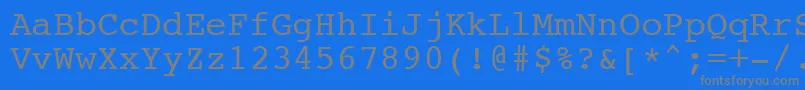 フォントNtcouriervkCyrillicNormaloblique – 青い背景に灰色の文字