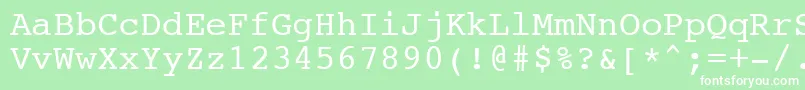 NtcouriervkCyrillicNormaloblique Font – White Fonts on Green Background