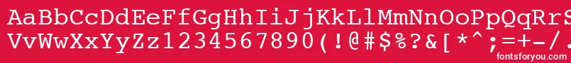 フォントNtcouriervkCyrillicNormaloblique – 赤い背景に白い文字