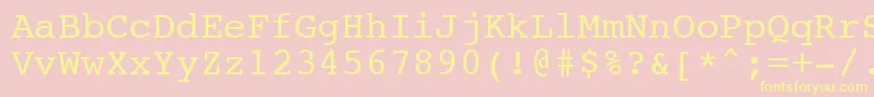 NtcouriervkCyrillicNormaloblique Font – Yellow Fonts on Pink Background